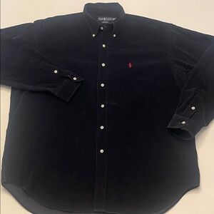 Ralph Lauren Men's Black Shirt with Red Emblem